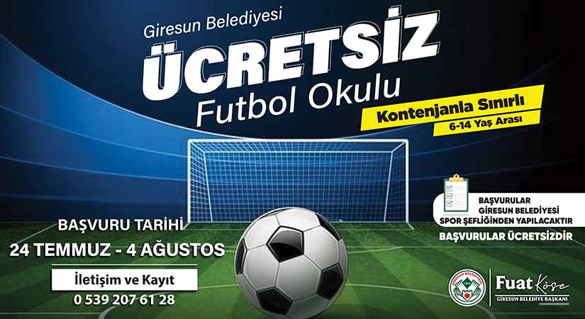 06-14 yaş arası çocuklara yönelik ücretsiz futbol eğitimi başlıyor